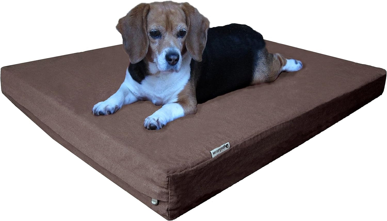 Large Orthopedic Memory Foam Dog Bed for Medium to Large Dogs with Durable Waterproof Internal Case, Removable Washable Denim Cover + Bonus Pet Bed Case, 41X27X4 Fit 42X28 Dog Crate, Brown